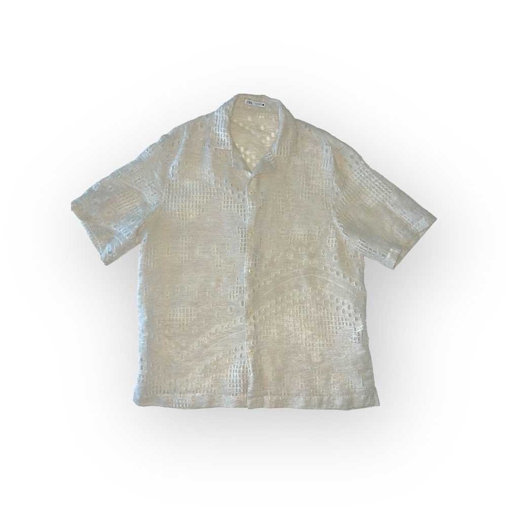 Zara lace cream button up